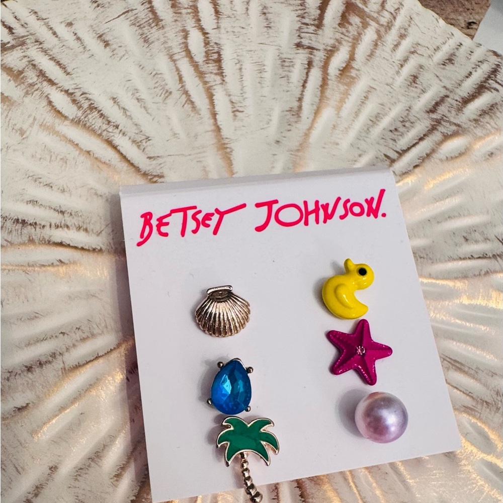 Betsey Johnson Tropical Mismatched Theme Stud Earring Set - NWT